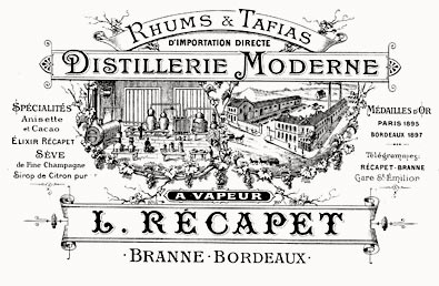 Étiquette ancienne et originale Léonce Récapet, illustration vintage